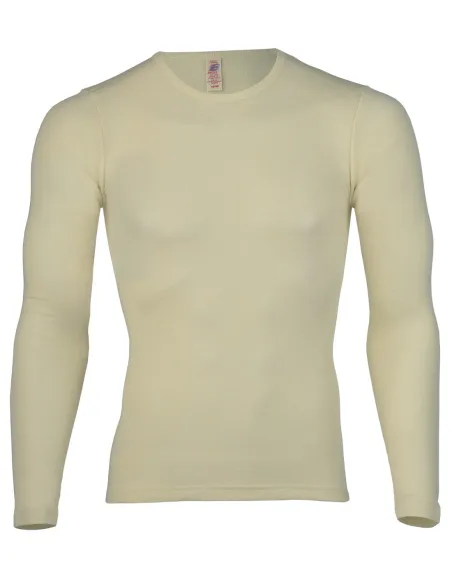 Heren Shirt Lange Mouw Gebroken Wit Merino Wol Engel Natur Maat Engel Unisex 46 48 Medium