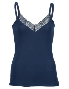 Dames Top Navy met Kant Zijde Wol Engel Natur 2