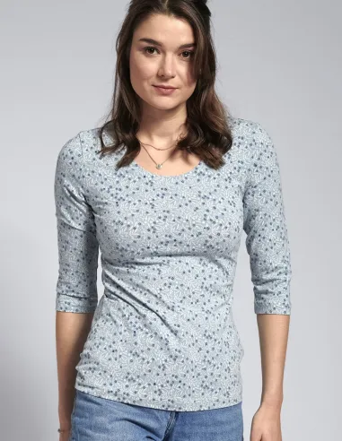 Basic Shirt Ronde Hals en 3/4-Mouwen...