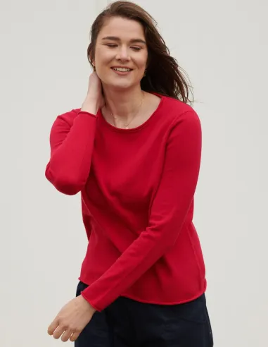 Basic Model Pullover met Rolranden...