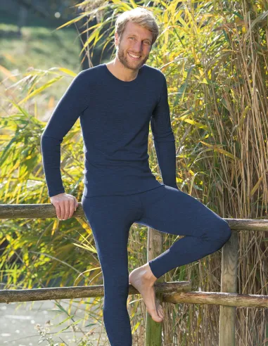 Heren Legging Zijde Wol Engel Natur