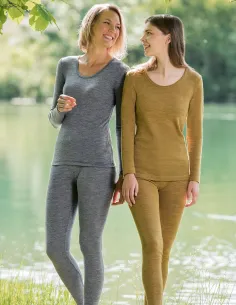 Dames Shirt Lange Mouw Merino Wol Engel Natur