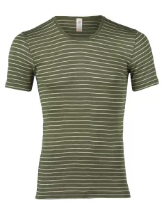 Heren T-Shirt Gestreept Zijde Wol Engel Natur