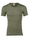 Heren T-Shirt Gestreept Zijde Wol Engel Natur
