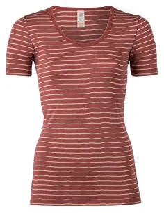 Dames T-Shirt Gestreept Zijde Wol Engel Natur