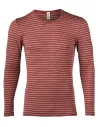 Heren Shirt Gestreept Lange Mouw Zijde Wol Engel Natur