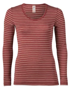 Dames Shirt Gestreept Lange Mouw Zijde Wol Engel Natur 2