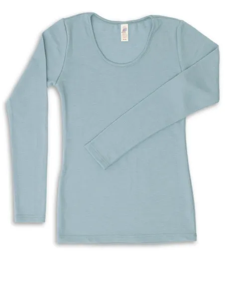 Dames Shirt Lange Mouw Merino Wol Engel Natur