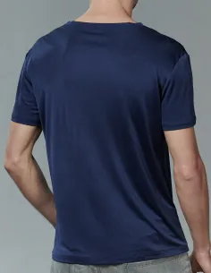Zijden Heren T-Shirt Donkerblauw Kokon Zwo 2