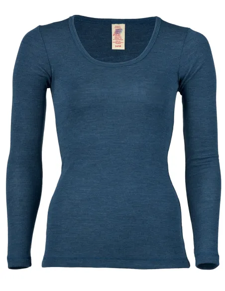 Dames Shirt Lange Mouw Merino Wol Engel Natur