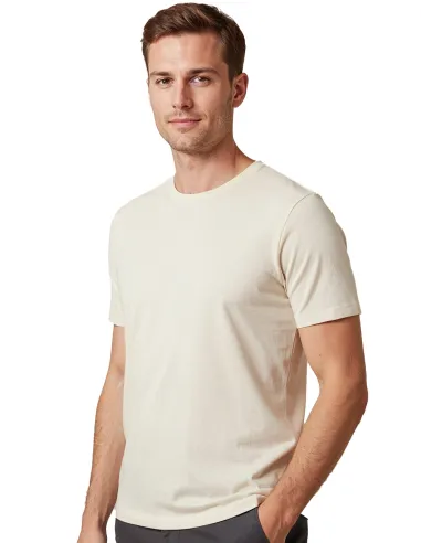 Heren T-Shirt Wit Merino Wol Engel Natur