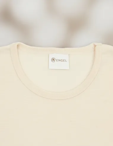 Heren T-Shirt Wit Merino Wol Engel Natur