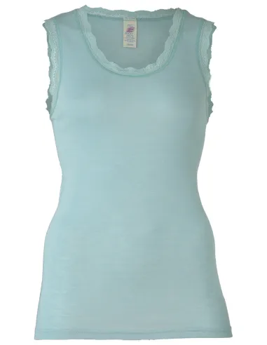 Dames Hemd met Kant Zijde Wol Engel Natur Kleur Zwart Maat Engel Dames 34 36 Small