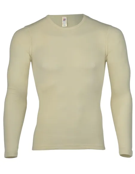 Heren Shirt Lange Mouw Zijde Wol Engel Natur
