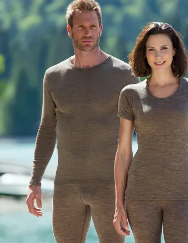 Heren Shirt Lange Mouw Zijde Wol Engel Natur