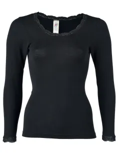 Dames Shirt met Kant Zijde Wol Engel Natur 2