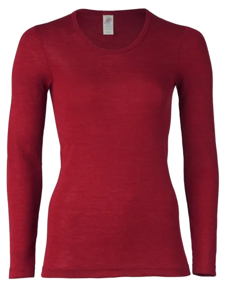 Dames Shirt Lange Mouw Zijde Wol Engel Natur