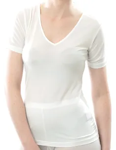 Zijden Dames T-Shirt met V-Hals Alkena 2