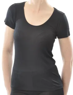 Zijden Dames Rib T-Shirt met Ronde Hals Alkena 2