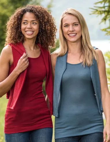 Dames Longtop Zijde Wol Engel Natur