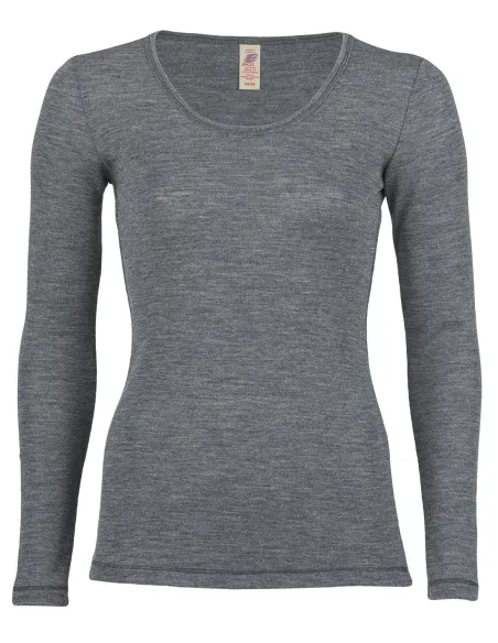Dames Shirt Lange Mouw Merino Wol Engel Natur Maat Engel Dames 34 36 Small Kleur Antraciet