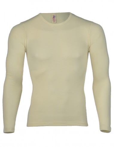 Heren Shirt Lange Mouw Wit Merino Wol...
