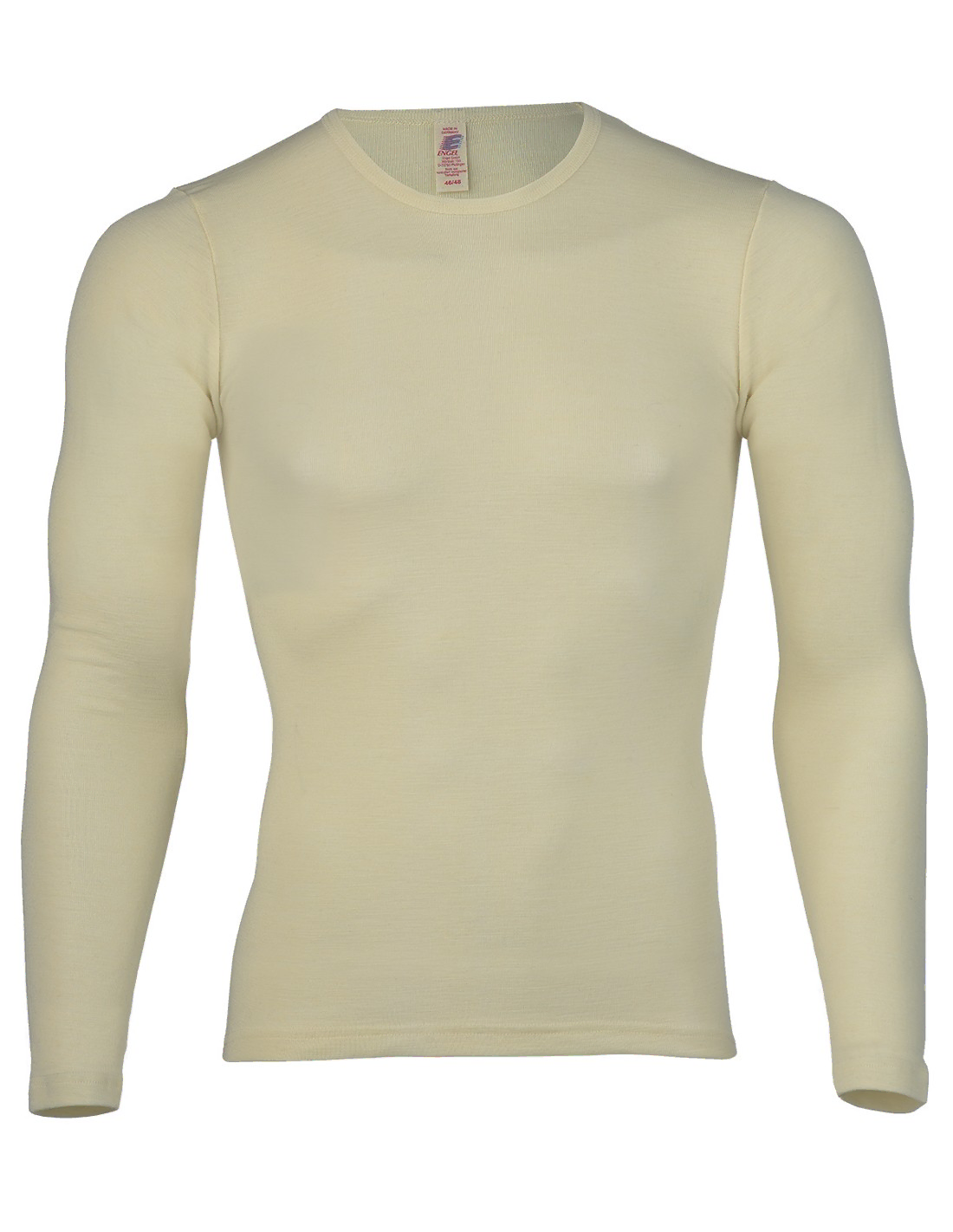 Image of Heren Shirt Lange Mouw Gebroken Wit Merino Wol Engel Natur, Maat 54/56 - Extra Large