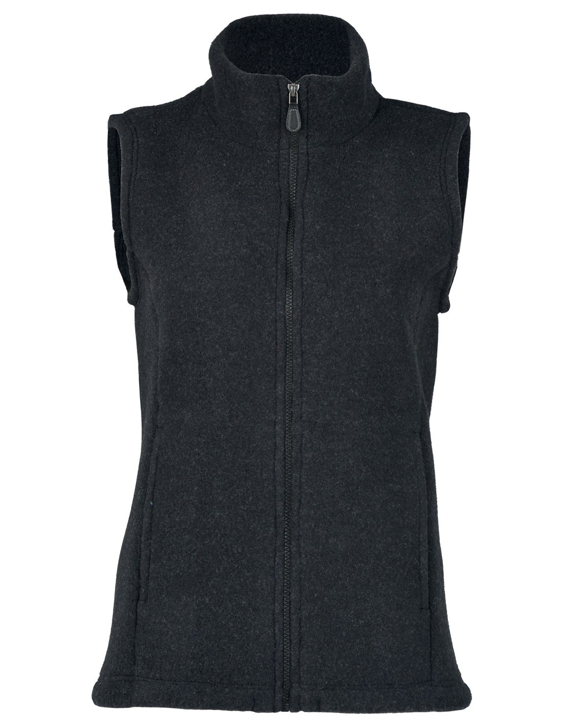 Image of Dames Vest Merino Wol Fleece Engel Natur, Kleur Zwart, Maat 38/40 - Medium