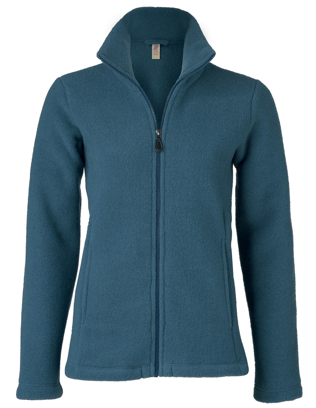 Image of Dames Jas Merino Wol Fleece Engel Natur, Kleur Blauwgrijs, Maat 42/44 - Large