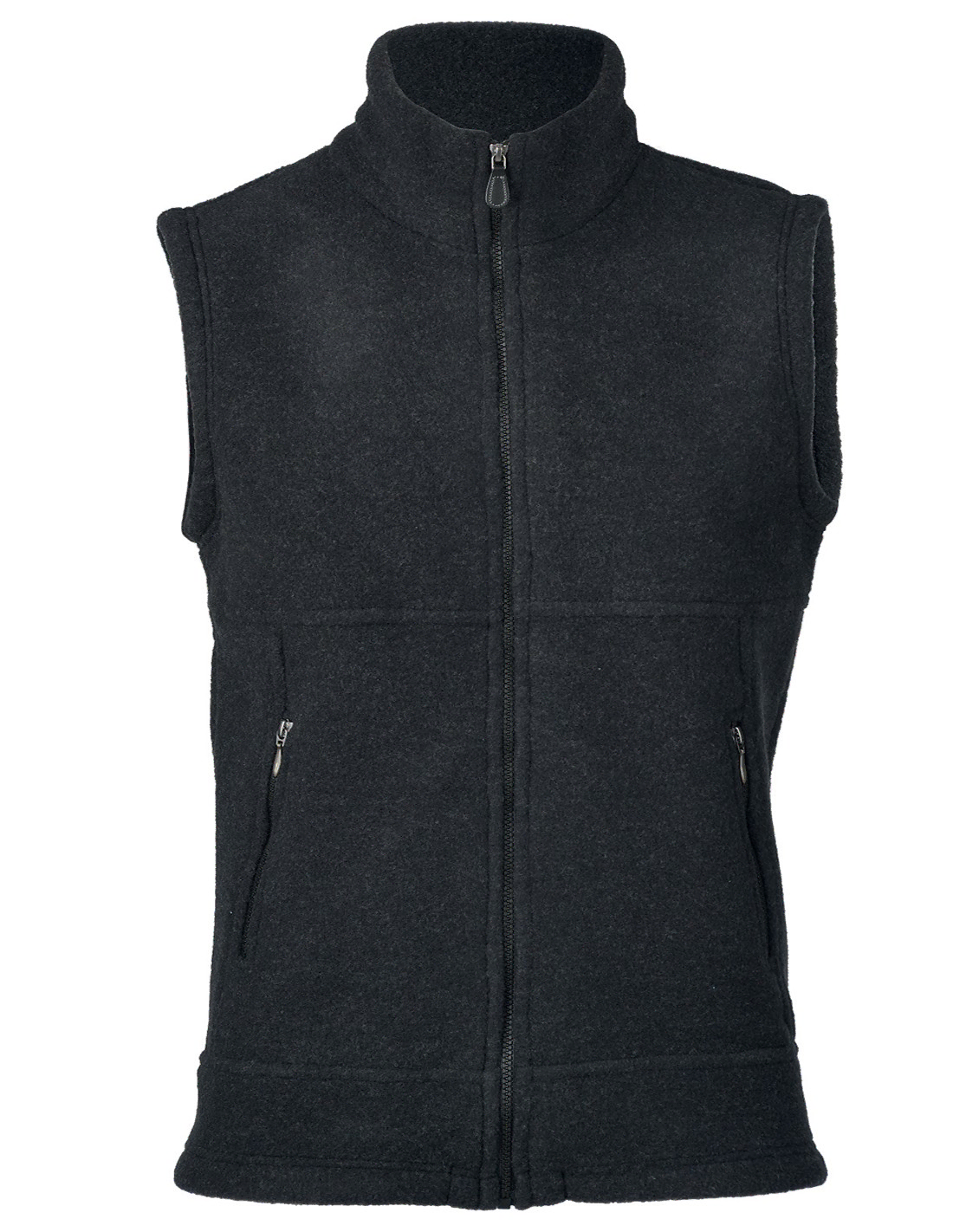 Image of Heren Vest Merino Wol Fleece Engel Natur, Kleur Zwart, Maat 50/52 - Large