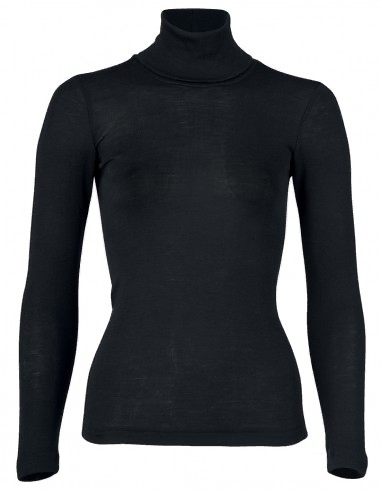 Dames Collshirt Zijde Wol Engel Natur