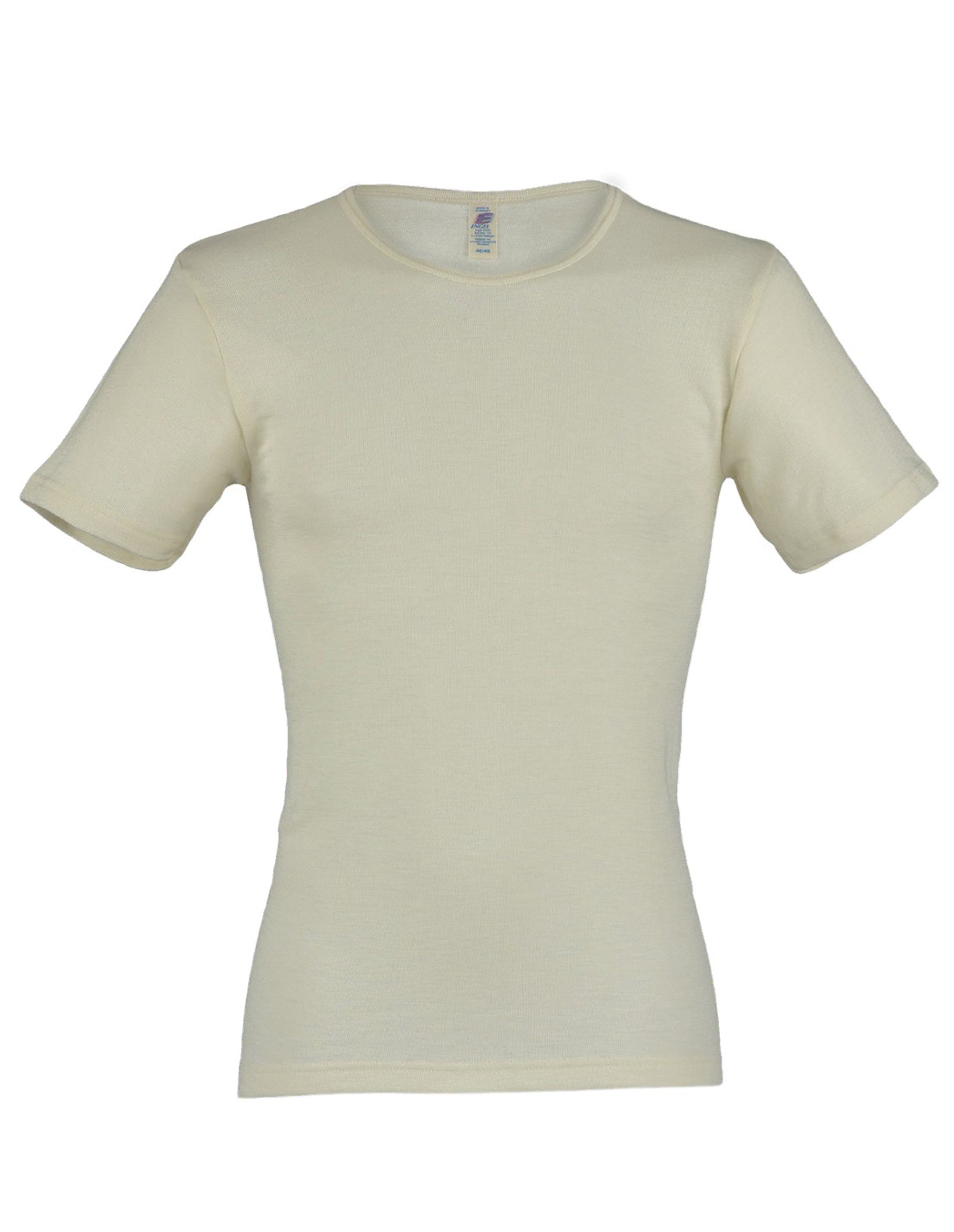 Image of Heren T-Shirt Zijde Wol Engel Natur, Kleur Gebroken wit, Maat 50/52 - Large