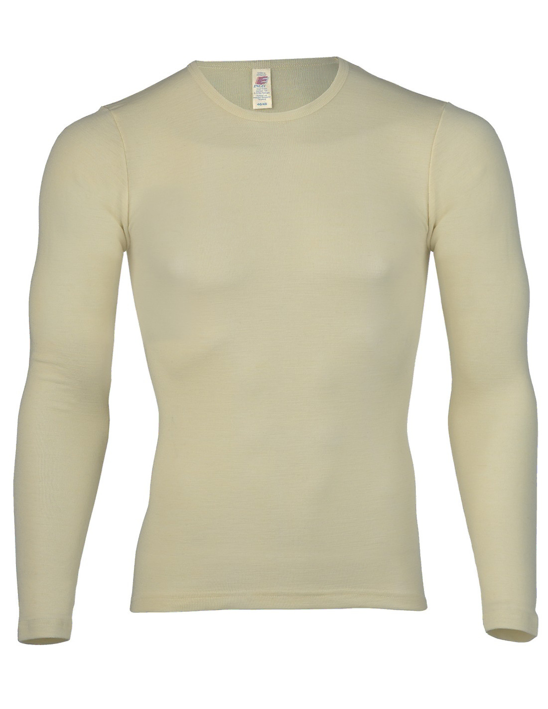 Image of Heren Shirt Lange Mouw Zijde Wol Engel Natur, Kleur Gebroken wit, Maat 50/52 - Large