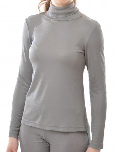 Zijden Dames Rib Colshirt...