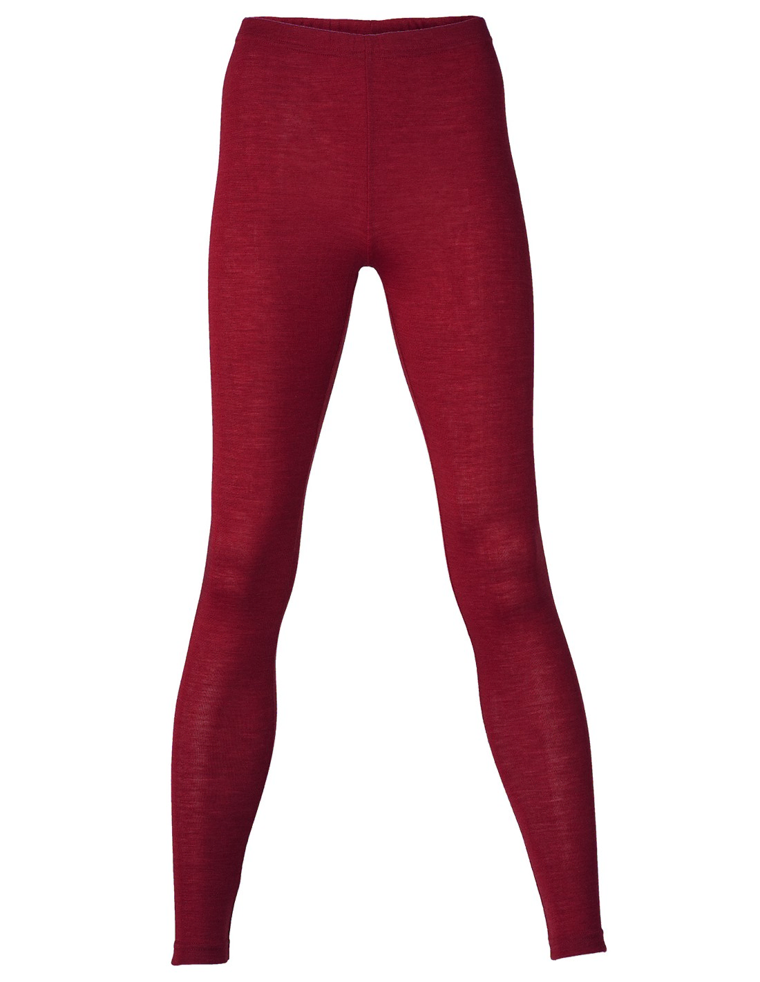 Image of Dames Legging Zijde Wol Engel Natur, Kleur Bordeauxrood, Maat 34/36 - Small