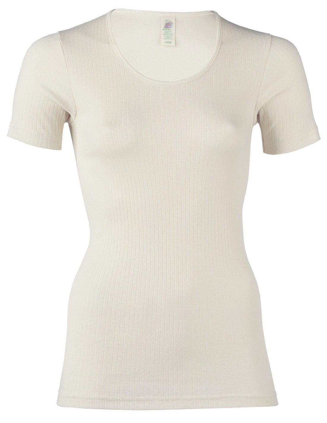 Image of Dames T-Shirt Katoen Engel Natur, Kleur Gebroken wit, Maat 42/44 - Large