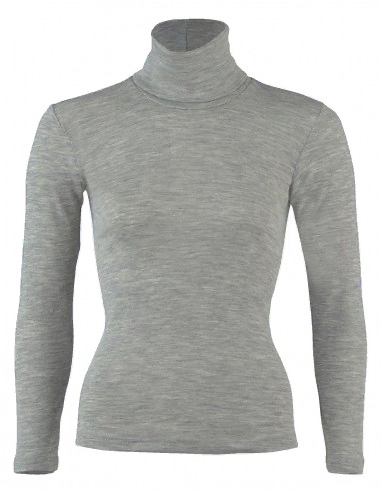 Dames Collshirt Zijde Wol Engel Natur