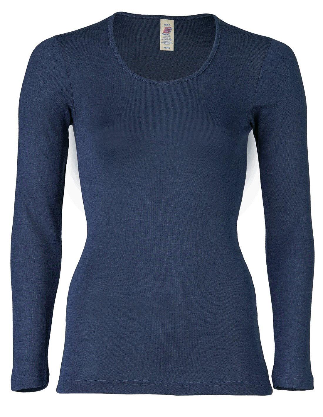 Dames Shirt Zijde Wol Engel Natur Kleur Navy blauw Maat Engel Dames 34/36 -