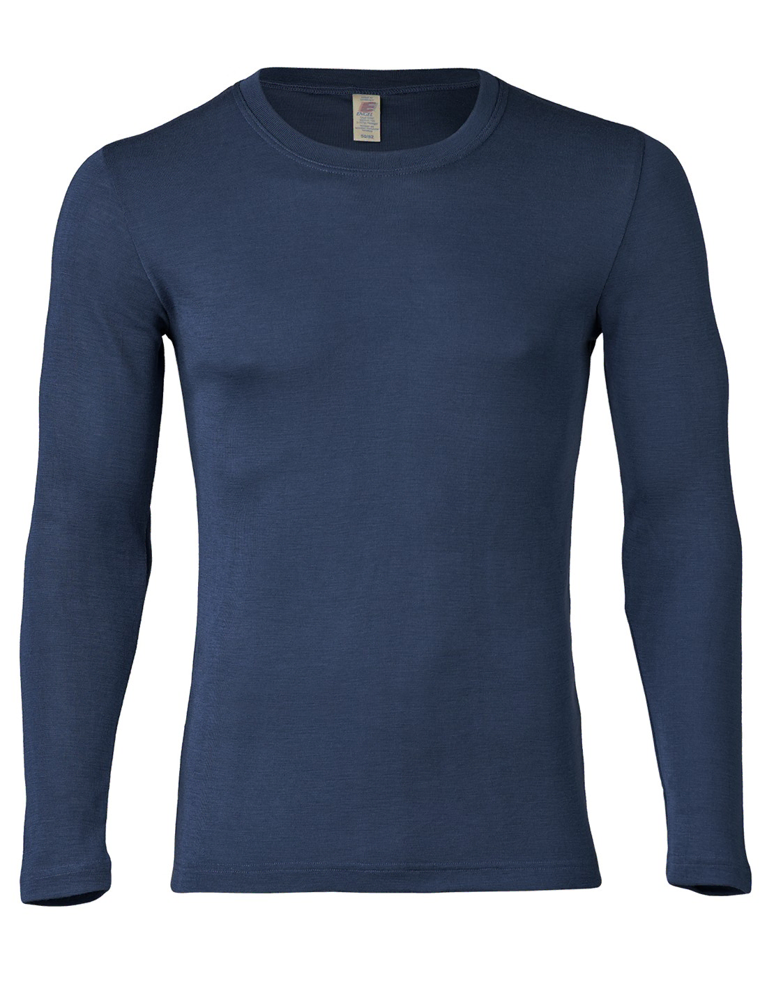 Image of Heren Shirt Lange Mouw Zijde Wol Engel Natur, Kleur Navy blauw, Maat 46/48 - Medium