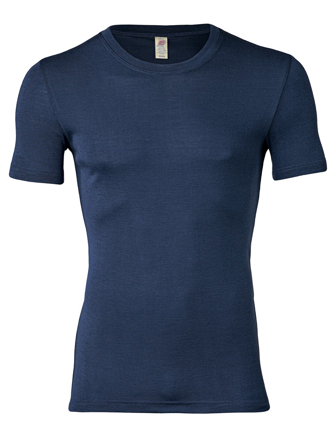 Image of Heren T-Shirt Zijde Wol Engel Natur, Kleur Navy blauw, Maat 46/48 - Medium